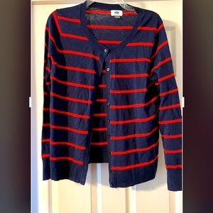 ❤️Nautical Navy and red stripes cardigan pin up❤️